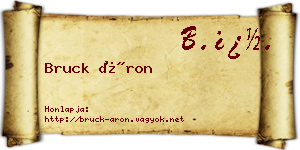Bruck Áron névjegykártya